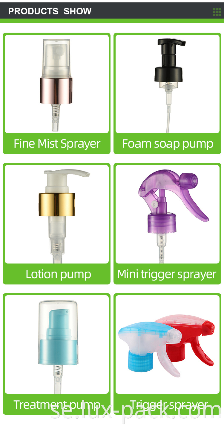 Partihandel anpassad 24/410 28/410 plastpumpspray cap med klipplås